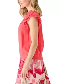 Petite Flutter Sleeve Top