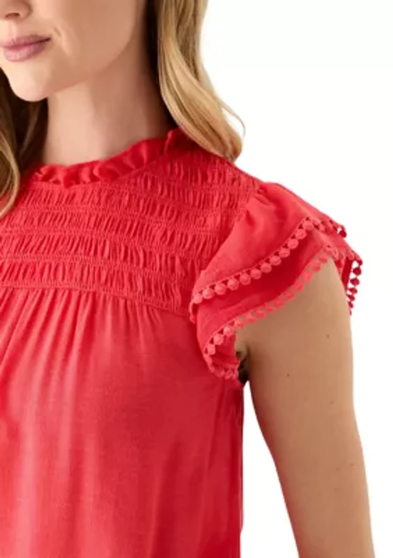 Petite Flutter Sleeve Top