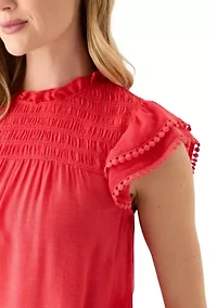 Petite Flutter Sleeve Top
