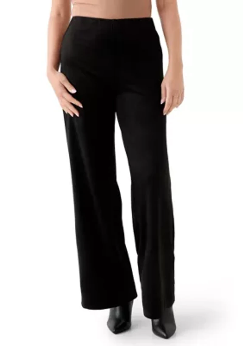 Petite Faux Suede Pull On Pants