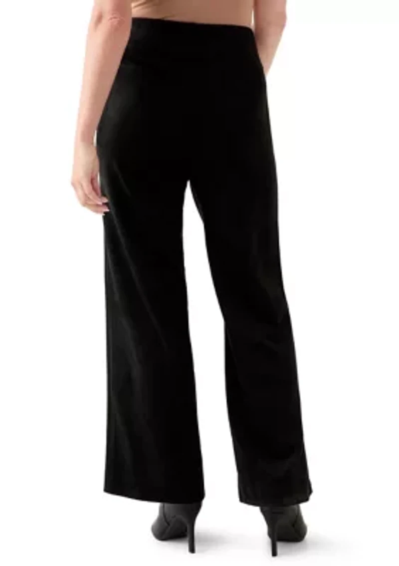 Petite Faux Suede Pull On Pants