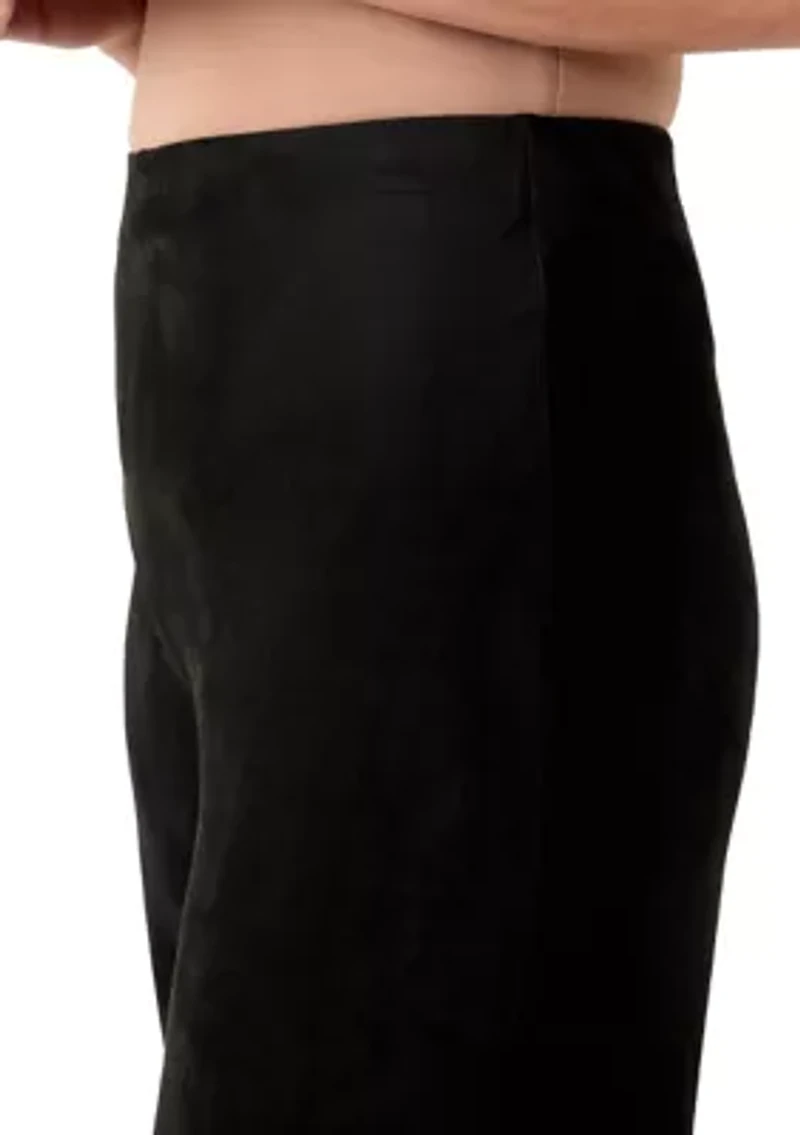 Petite Faux Suede Pull On Pants