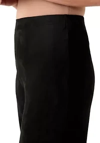 Petite Faux Suede Pull On Pants