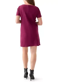 Petite Faux Suede Shift Dress