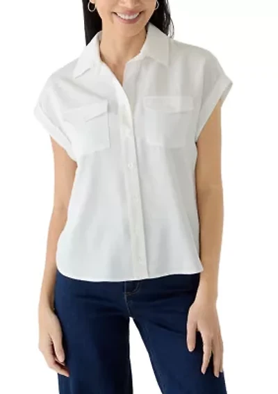 Petite Tencel Camp Shirt
