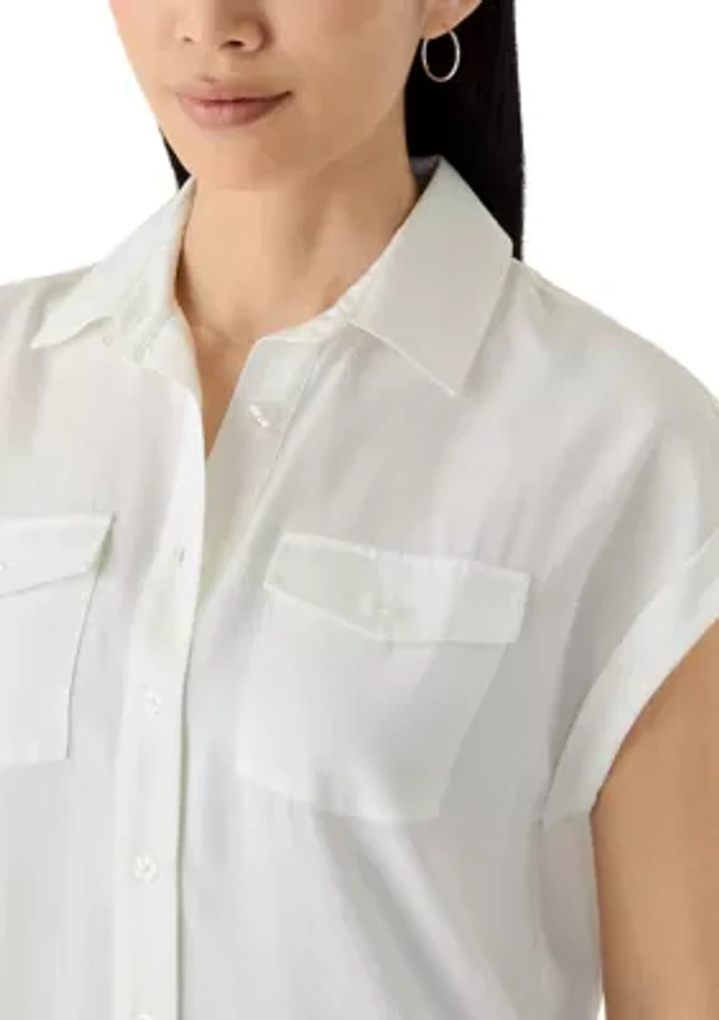 Petite Tencel Camp Shirt