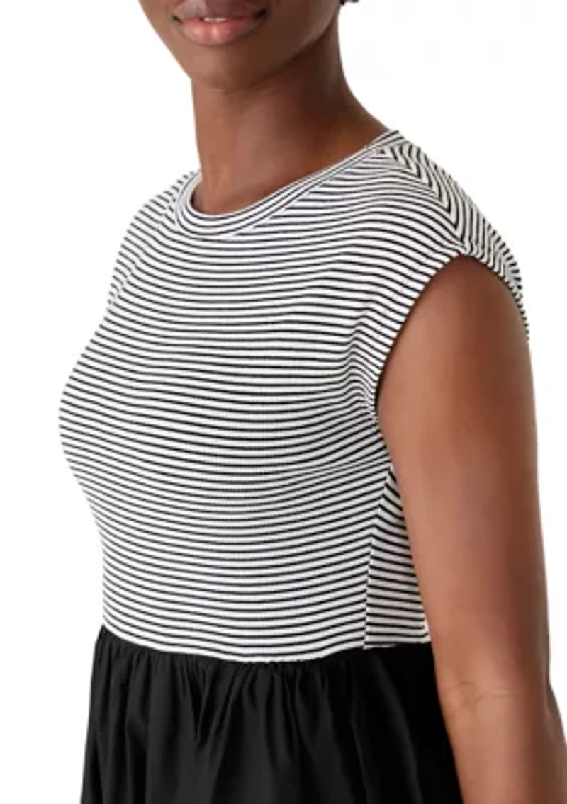 Petite Short Sleeve Two for Dress Striped Top