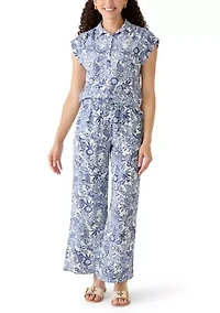 Petite Short Sleeve Seville Print BF Campshirt