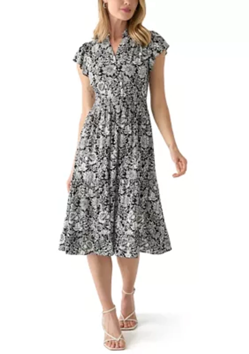 Petite Flutter Sleeve Dress