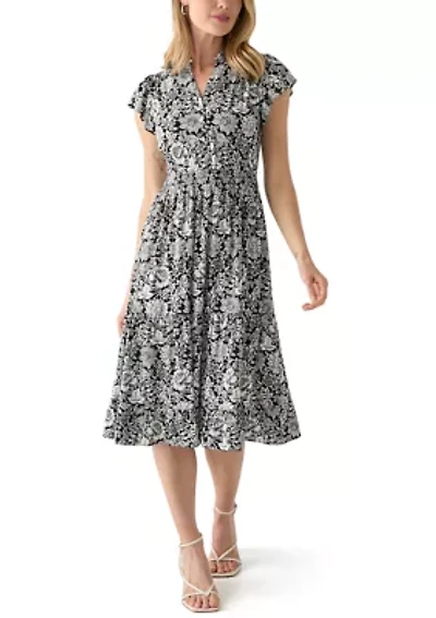 Petite Flutter Sleeve Dress
