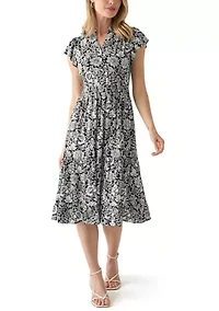 Petite Flutter Sleeve Dress