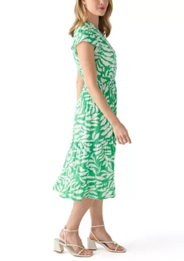 chinese dress ladies Linen Flutter Sleeve Dress White / Xs