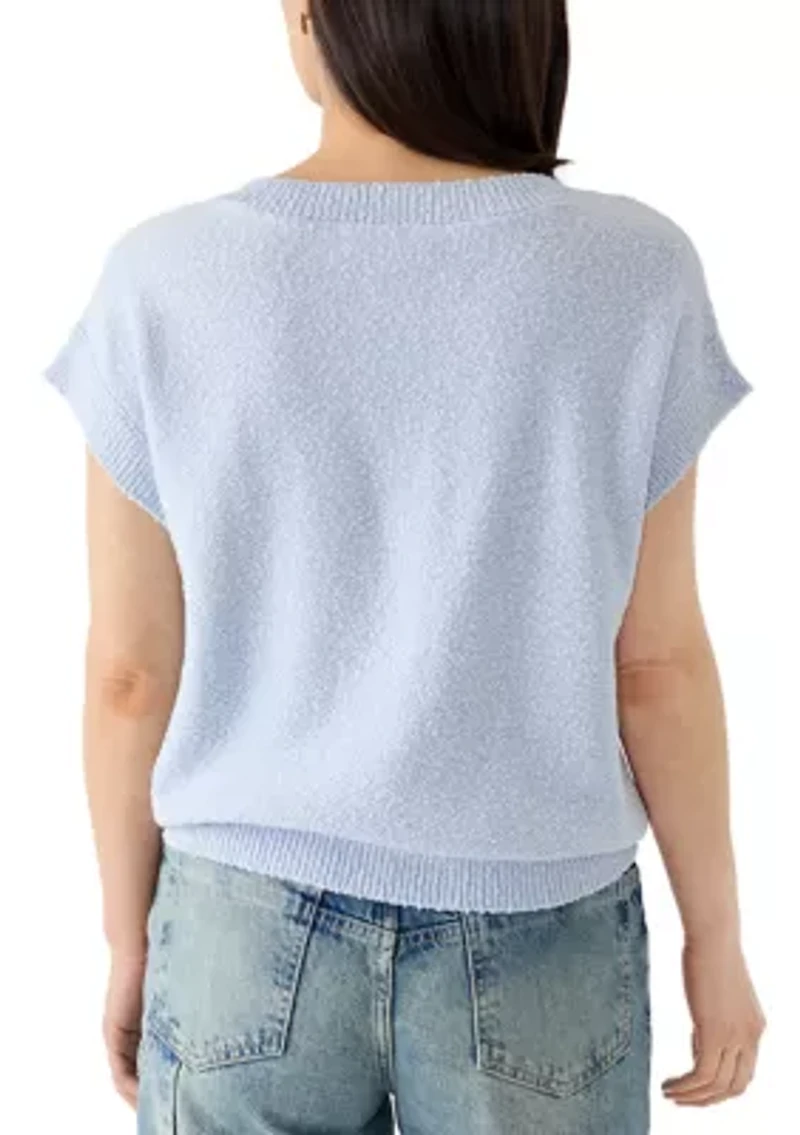 Petite Cap Sleeve Nubby Sweater