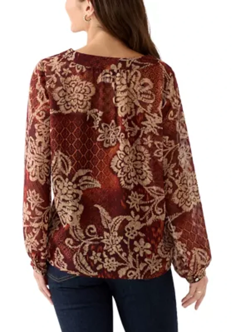 Petite V-Neck Yoke Top