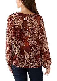 Petite V-Neck Yoke Top
