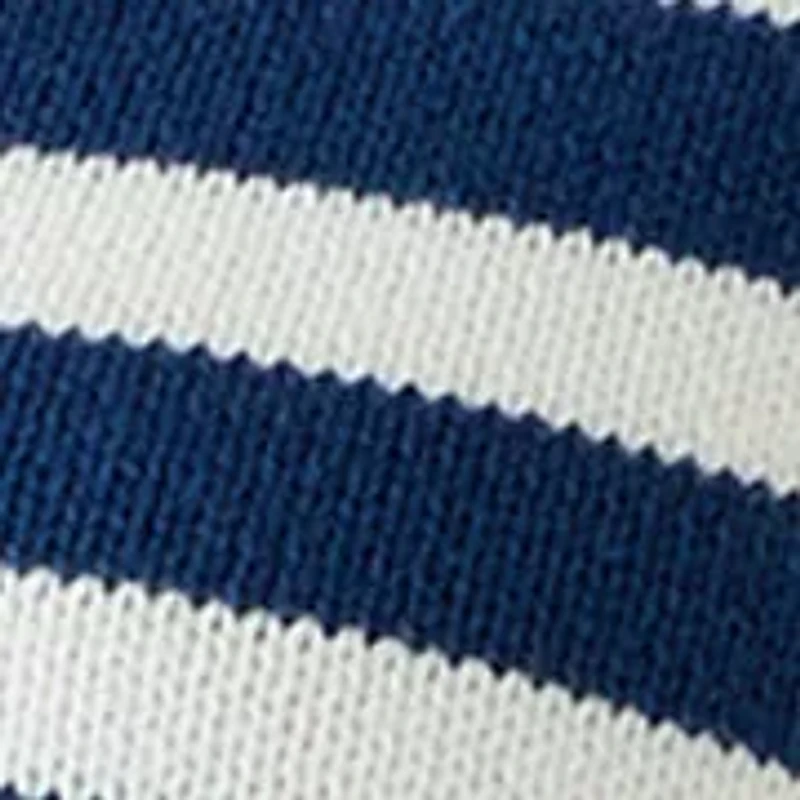 Petite Striped Johnny Collar Sweater