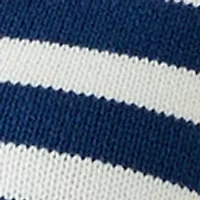 Petite Striped Johnny Collar Sweater