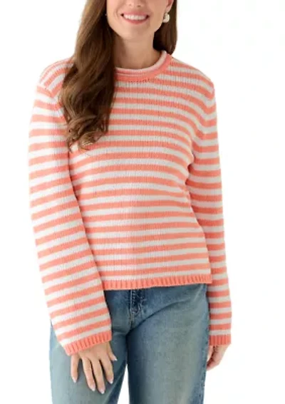 Petite Lounge Striped Roll Neck Pullover Sweater