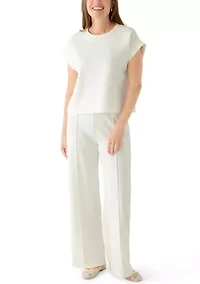 Petite Lounge Short Cuffed Sleeve Crew Neck T-Shirt