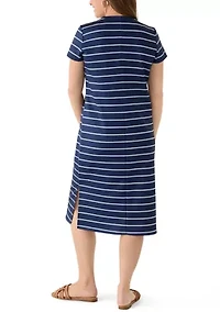 Petite Striped Midi Dress