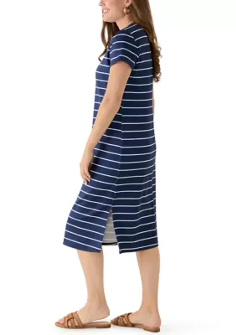 Petite Striped Midi Dress