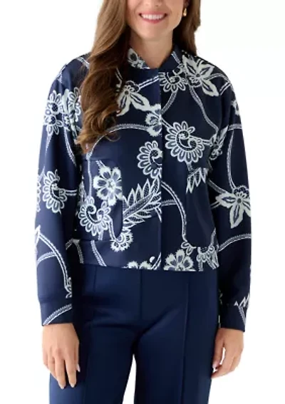 Petite Printed Bomber Jacket