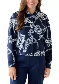 Petite Printed Bomber Jacket