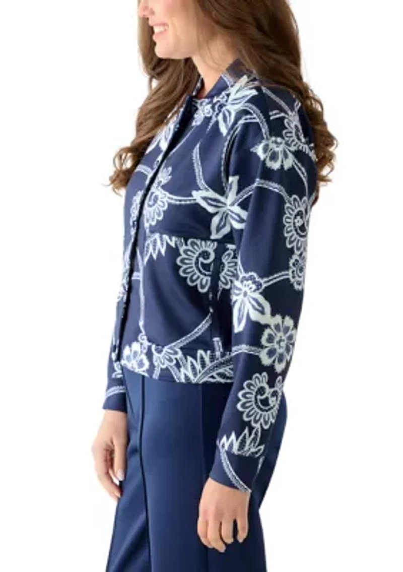 Petite Printed Bomber Jacket