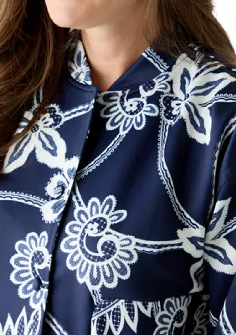 Petite Printed Bomber Jacket