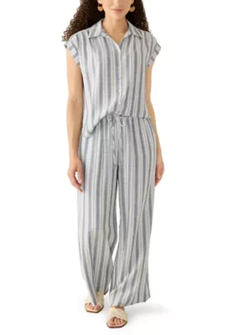 Petite Linen Blend Camp Shirt