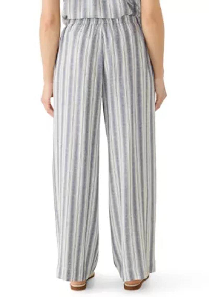 Petite Linen Blend Pull On Pants