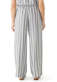 Petite Linen Blend Pull On Pants