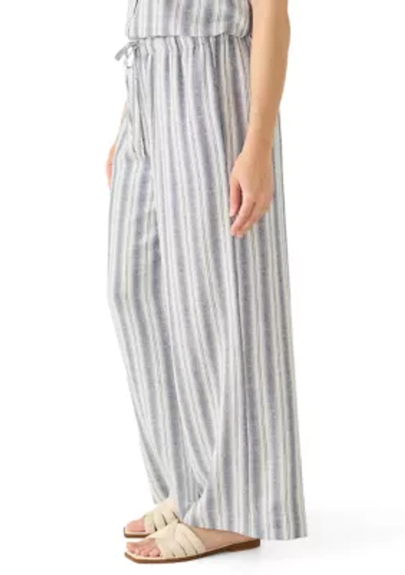 Petite Linen Blend Pull On Pants