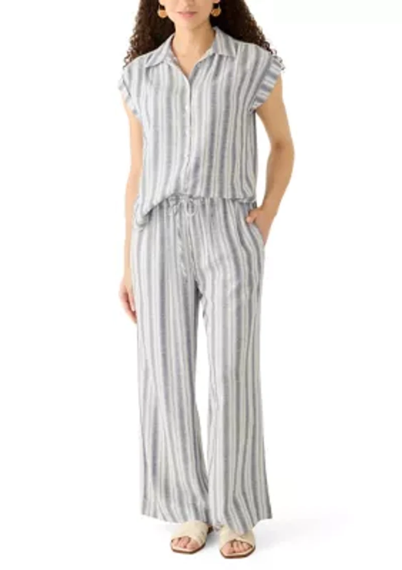 Petite Linen Blend Pull On Pants