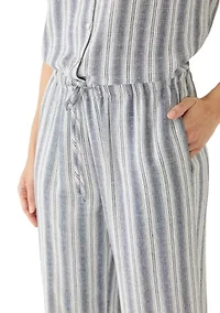 Petite Linen Blend Pull On Pants