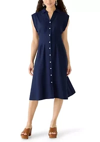 Petite Button Through Dress