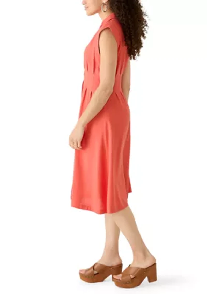 Petite Button Through Dress