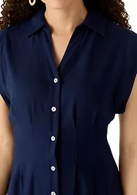 Petite Button Through Dress