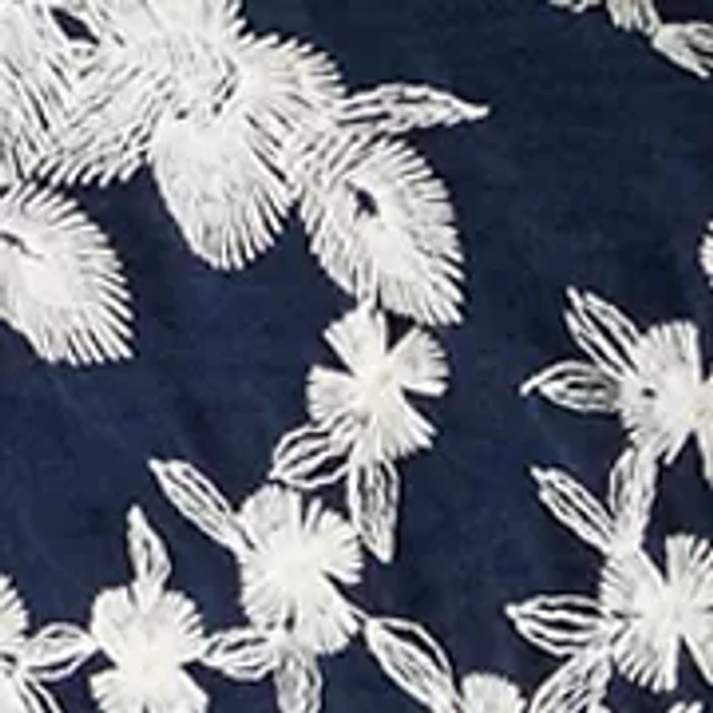 Petite Wide Leg Pull On Embroidered Pants