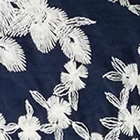 Petite Wide Leg Pull On Embroidered Pants