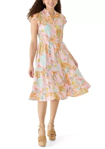 Petite Flutter Sleeve Dress