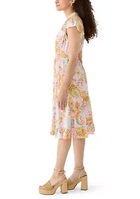 Petite Flutter Sleeve Dress