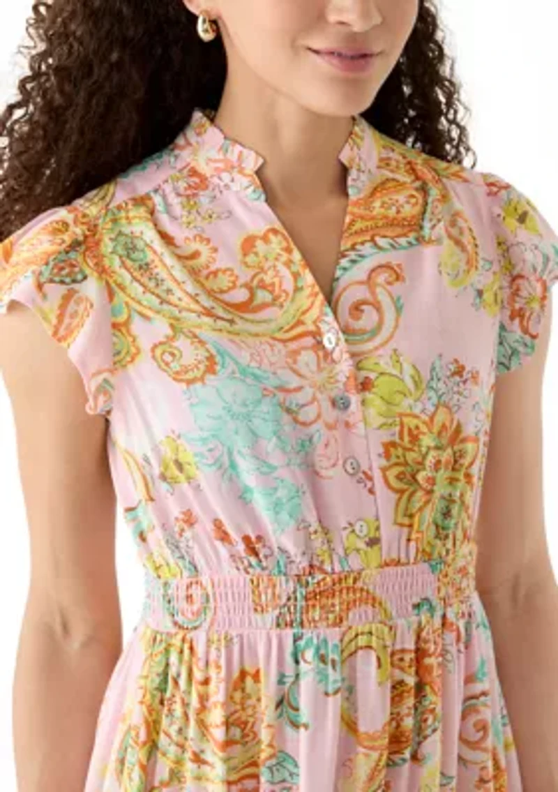 Petite Flutter Sleeve Dress