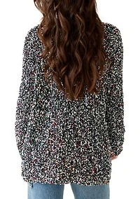 Petite Fever Confetti Chenille Cardigan
