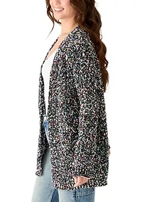Petite Fever Confetti Chenille Cardigan