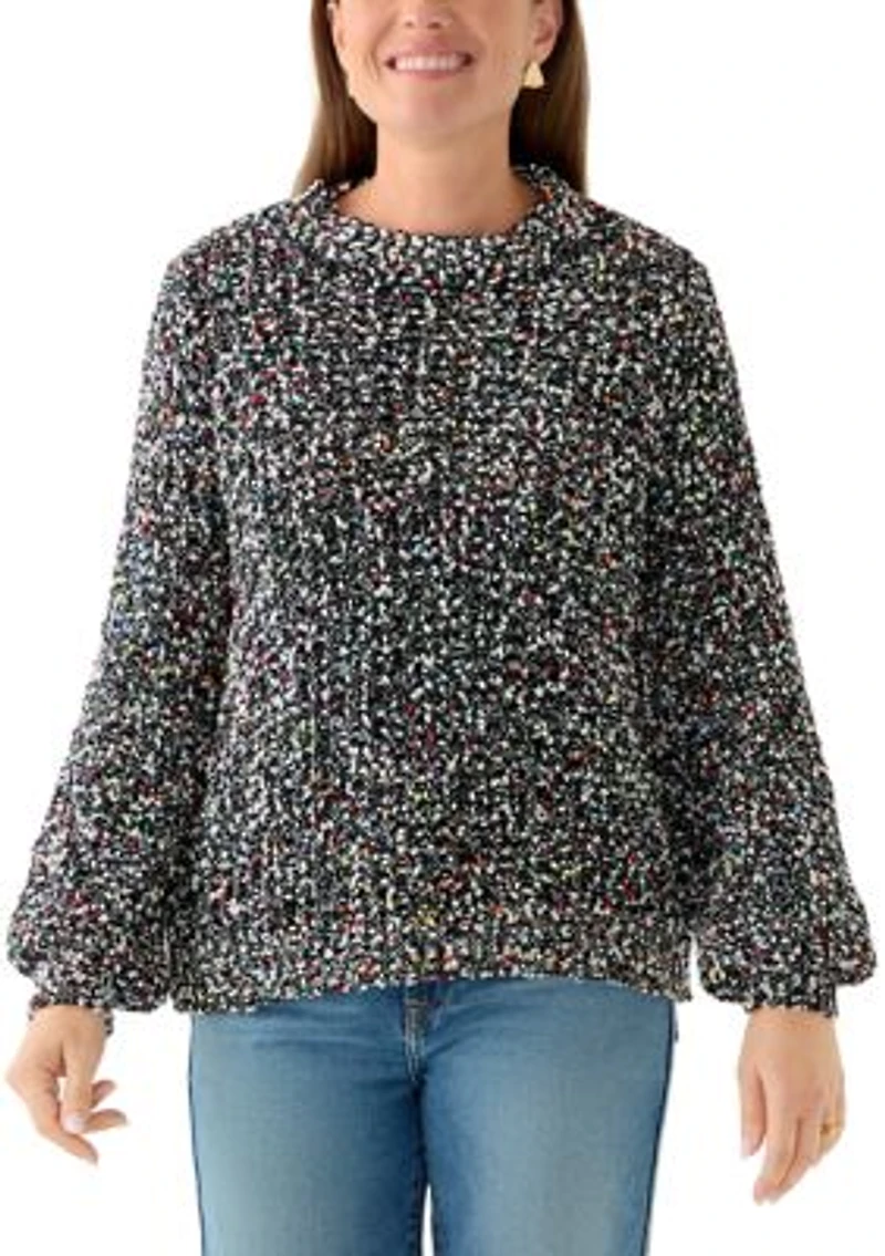 Petite Fever Confetti Chenille Crew Neck Pullover