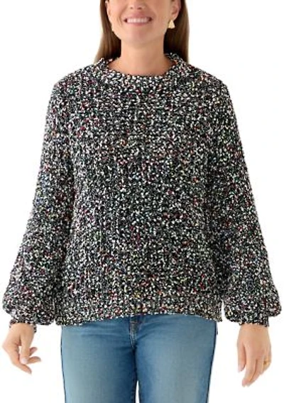 Petite Fever Confetti Chenille Crew Neck Pullover
