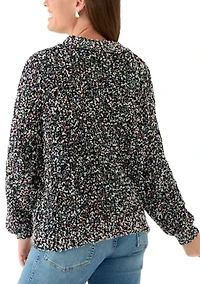 Petite Fever Confetti Chenille Crew Neck Pullover