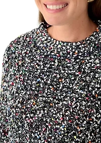 Petite Fever Confetti Chenille Crew Neck Pullover