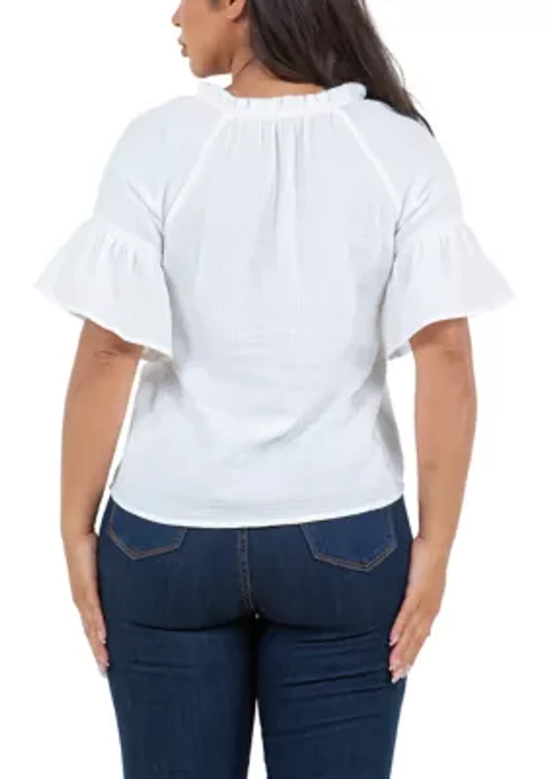 Petite Elbow Gauze Top